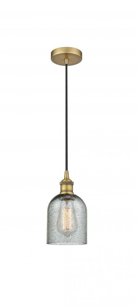 Caledonia - 1 Light - 5 inch - Brushed Brass - Cord hung - Mini Pendant