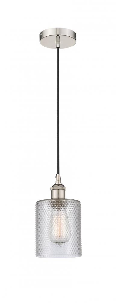 Cobbleskill - 1 Light - 5 inch - Polished Nickel - Cord hung - Mini Pendant