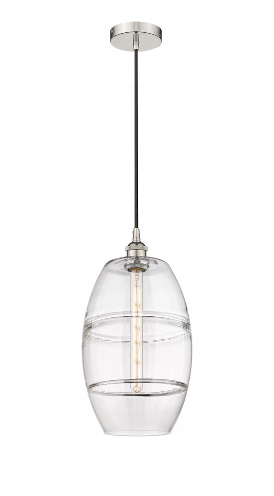 Vaz - 1 Light - 10 inch - Polished Nickel - Cord hung - Mini Pendant