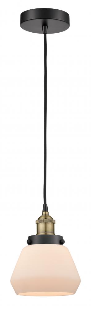 Fulton - 1 Light - 7 inch - Black Antique Brass - Cord hung - Mini Pendant