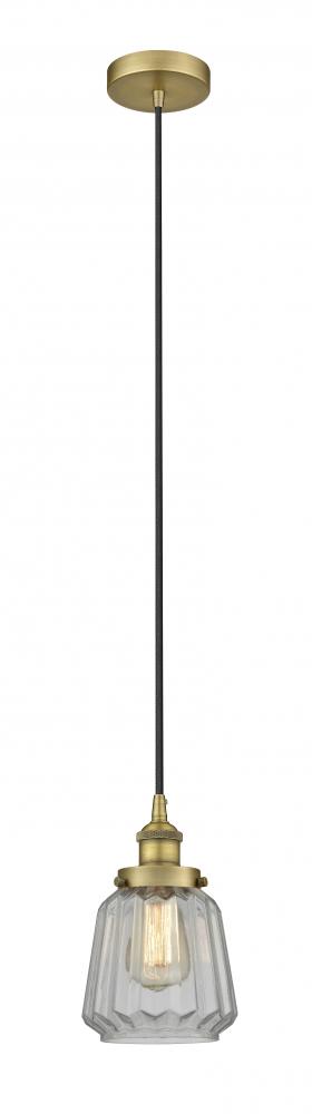 Chatham - 1 Light - 7 inch - Brushed Brass - Cord hung - Mini Pendant
