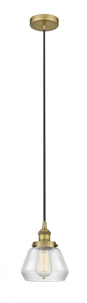 Fulton - 1 Light - 7 inch - Brushed Brass - Cord hung - Mini Pendant