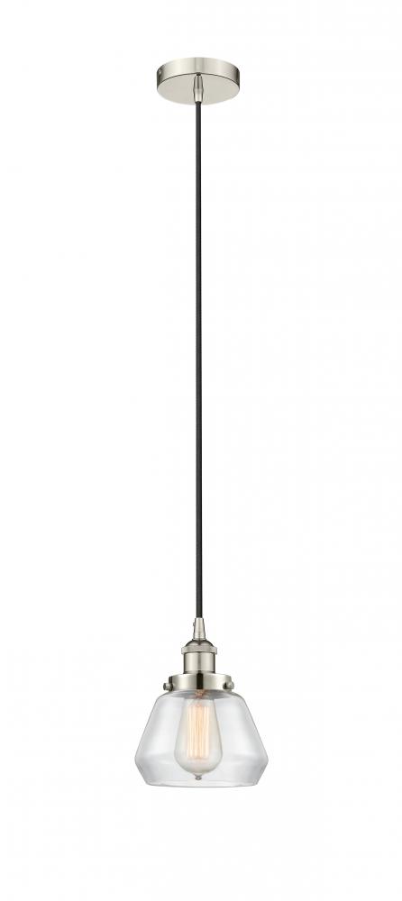 Fulton - 1 Light - 7 inch - Polished Nickel - Cord hung - Mini Pendant