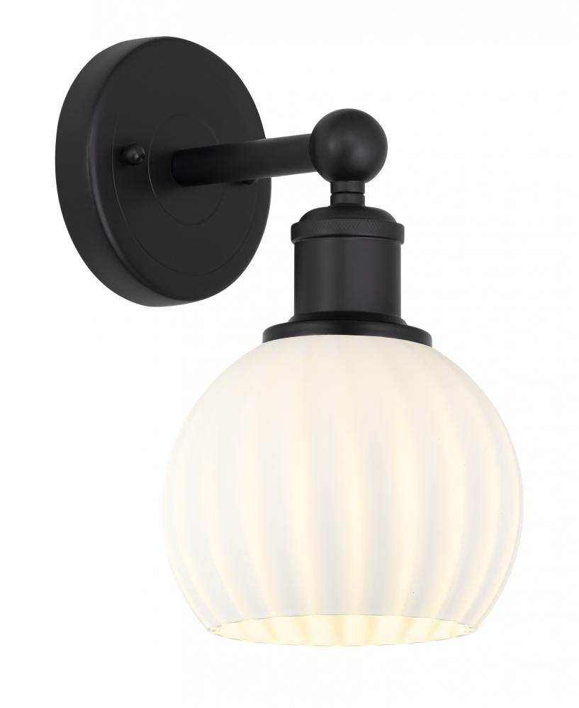 White Venetian - 1 Light - 6 inch - Matte Black - Sconce