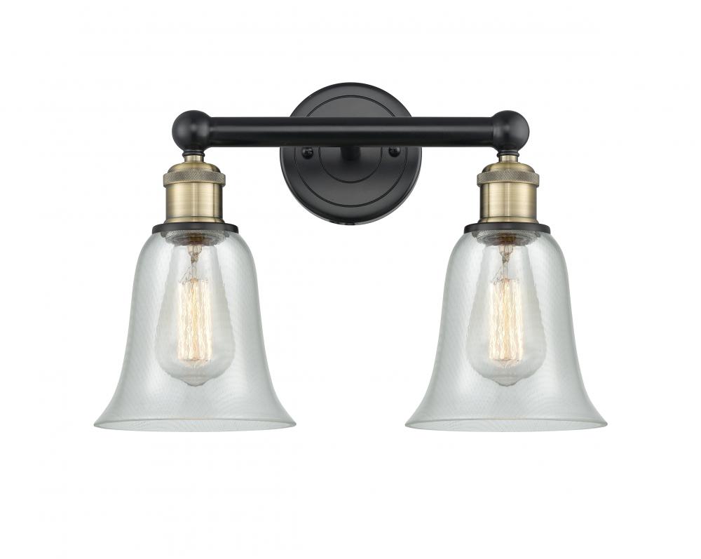 Hanover - 2 Light - 15 inch - Black Antique Brass - Bath Vanity Light