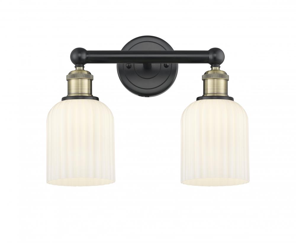 Bridal Veil - 2 Light - 14 inch - Black Antique Brass - Bath Vanity Light