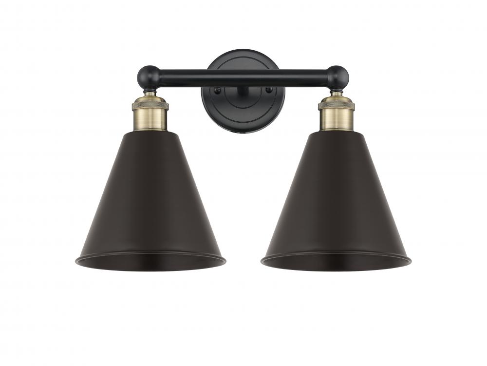 Berkshire - 2 Light - 17 inch - Black Antique Brass - Bath Vanity Light