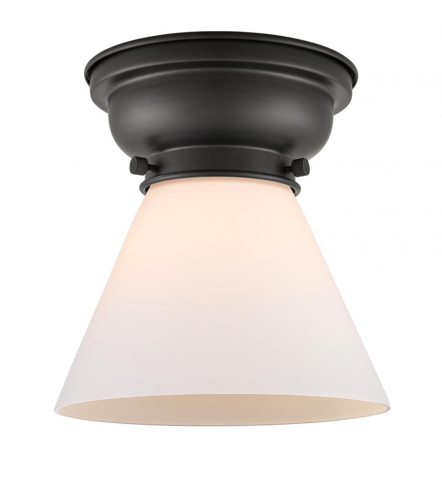 Cone - 1 Light - 8 inch - Matte Black - Flush Mount