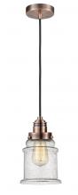 Innovations Lighting 100AC-10BK-2H-AC-G184 - Winchester - 1 Light - 8 inch - Antique Copper - Cord hung - Mini Pendant