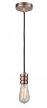 Innovations Lighting 100AC-10BK-5AC - Gatsby - 1 Light - 2 inch - Antique Copper - Cord hung - Mini Pendant