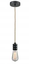 Innovations Lighting 100BK-10RE-5BK - Gatsby - 1 Light - 2 inch - Matte Black - Cord hung - Mini Pendant