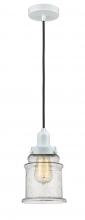 Innovations Lighting 100W-10BK-0H-W-G184 - Whitney - 1 Light - 8 inch - White - Cord hung - Mini Pendant