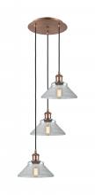 Innovations Lighting 113B-3P-AC-G132 - Orwell - 3 Light - 15 inch - Antique Copper - Cord Hung - Multi Pendant