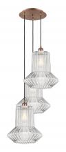 Innovations Lighting 113B-3P-AC-G212 - Springwater - 3 Light - 19 inch - Antique Copper - Cord Hung - Multi Pendant