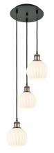 Innovations Lighting 113B-3P-BAB-G1217-6WV - White Venetian - 3 Light - 13 inch - Black Antique Brass - Cord Hung - Multi Pendant