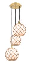 Innovations Lighting 113B-3P-SG-G121-10RB - Farmhouse Rope - 3 Light - 17 inch - Satin Gold - Cord Hung - Multi Pendant