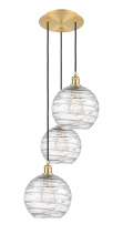 Innovations Lighting 113B-3P-SG-G1213-10CL - Athens Deco Swirl - 3 Light - 17 inch - Satin Gold - Cord Hung - Multi Pendant