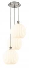 Innovations Lighting 113B-3P-SN-G1217-12WV - White Venetian - 3 Light - 19 inch - Brushed Satin Nickel - Cord Hung - Multi Pendant