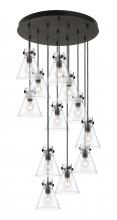 Innovations Lighting 126-410-1PS-BK-G411-8CL - Newton Cone - 12 Light - 27 inch - Matte Black - Multi Pendant