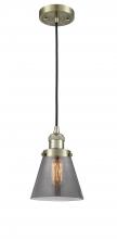 Innovations Lighting 201C-AB-G63 - Cone - 1 Light - 6 inch - Antique Brass - Cord hung - Mini Pendant