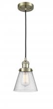 Innovations Lighting 201C-AB-G64 - Cone - 1 Light - 6 inch - Antique Brass - Cord hung - Mini Pendant