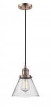 Innovations Lighting 201C-AC-G44 - Cone - 1 Light - 8 inch - Antique Copper - Cord hung - Mini Pendant