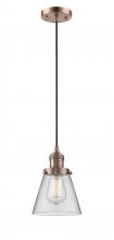 Innovations Lighting 201C-AC-G62 - Cone - 1 Light - 6 inch - Antique Copper - Cord hung - Mini Pendant