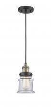 Innovations Lighting 201C-BAB-G182S - Canton - 1 Light - 5 inch - Black Antique Brass - Cord hung - Mini Pendant