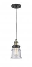 Innovations Lighting 201C-BAB-G184S - Canton - 1 Light - 5 inch - Black Antique Brass - Cord hung - Mini Pendant
