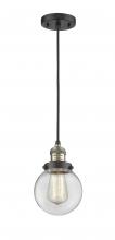 Innovations Lighting 201C-BAB-G202-6 - Beacon - 1 Light - 6 inch - Black Antique Brass - Cord hung - Mini Pendant