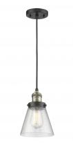 Innovations Lighting 201C-BAB-G44 - Cone - 1 Light - 8 inch - Black Antique Brass - Cord hung - Mini Pendant