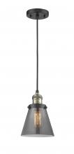 Innovations Lighting 201C-BAB-G63 - Cone - 1 Light - 6 inch - Black Antique Brass - Cord hung - Mini Pendant