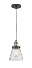 Innovations Lighting 201C-BAB-G64 - Cone - 1 Light - 6 inch - Black Antique Brass - Cord hung - Mini Pendant