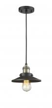 Innovations Lighting 201C-BAB-M6 - Railroad - 1 Light - 8 inch - Black Antique Brass - Cord hung - Mini Pendant