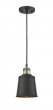 Innovations Lighting 201C-BAB-M9-BK - Addison - 1 Light - 5 inch - Black Antique Brass - Cord hung - Mini Pendant