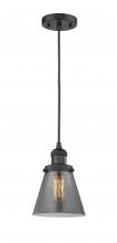 Innovations Lighting 201C-BK-G63 - Cone - 1 Light - 6 inch - Matte Black - Cord hung - Mini Pendant