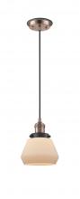 Innovations Lighting 201CBP-ACBK-G171 - Fulton - 1 Light - 7 inch - Antique Copper - Cord hung - Mini Pendant