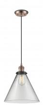 Innovations Lighting 201CBP-ACBK-G42-L - Cone - 1 Light - 12 inch - Antique Copper - Cord hung - Mini Pendant