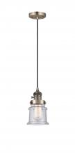 Innovations Lighting 201CSW-AB-G184S - Canton - 1 Light - 5 inch - Antique Brass - Cord hung - Mini Pendant