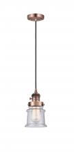 Innovations Lighting 201CSW-AC-G184S - Canton - 1 Light - 5 inch - Antique Copper - Cord hung - Mini Pendant