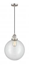 Innovations Lighting 201CSW-SN-G202-12 - Beacon - 1 Light - 12 inch - Brushed Satin Nickel - Cord hung - Mini Pendant