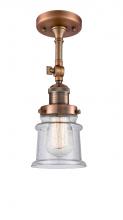 Innovations Lighting 201F-AC-G184S - Canton - 1 Light - 5 inch - Antique Copper - Semi-Flush Mount