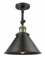 Innovations Lighting 201F-BAB-M10-BK - Briarcliff - 1 Light - 10 inch - Black Antique Brass - Semi-Flush Mount