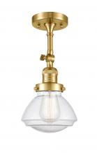 Innovations Lighting 201F-SG-G324 - Olean - 1 Light - 7 inch - Satin Gold - Semi-Flush Mount