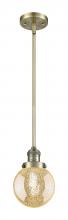 Innovations Lighting 201S-AB-G208-6 - Beacon - 1 Light - 6 inch - Antique Brass - Stem Hung - Mini Pendant
