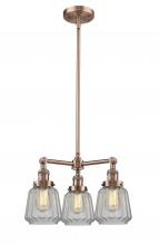 Innovations Lighting 207-AC-G142 - Chatham - 3 Light - 24 inch - Antique Copper - Stem Hung - Chandelier