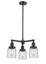 Innovations Lighting 207-BK-G52 - Bell - 3 Light - 19 inch - Matte Black - Stem Hung - Chandelier