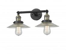 Innovations Lighting 208-BAB-G2 - Halophane - 2 Light - 18 inch - Black Antique Brass - Bath Vanity Light