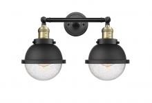 Innovations Lighting 208-BAB-HFS-64-BK - Hampden - 2 Light - 18 inch - Black Antique Brass - Bath Vanity Light
