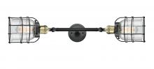 Innovations Lighting 208L-BAB-G54-CE - Bell Cage - 2 Light - 6 inch - Black Antique Brass - Adjustable Bath Vanity Light